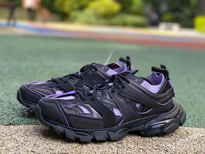 Balenciaga Triple S Black Purple Sneakers