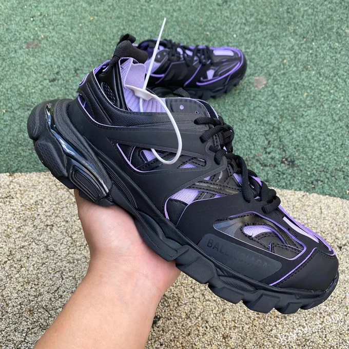 Balenciaga Triple S Black Purple Sneakers