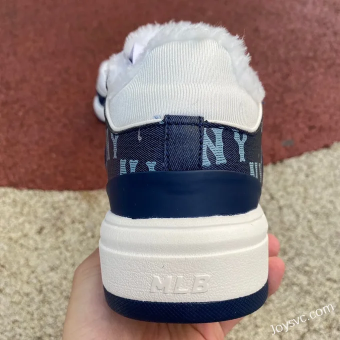 MLB White Blue Fleece NY Print Casual Shoes 3ASXCDN3N C006