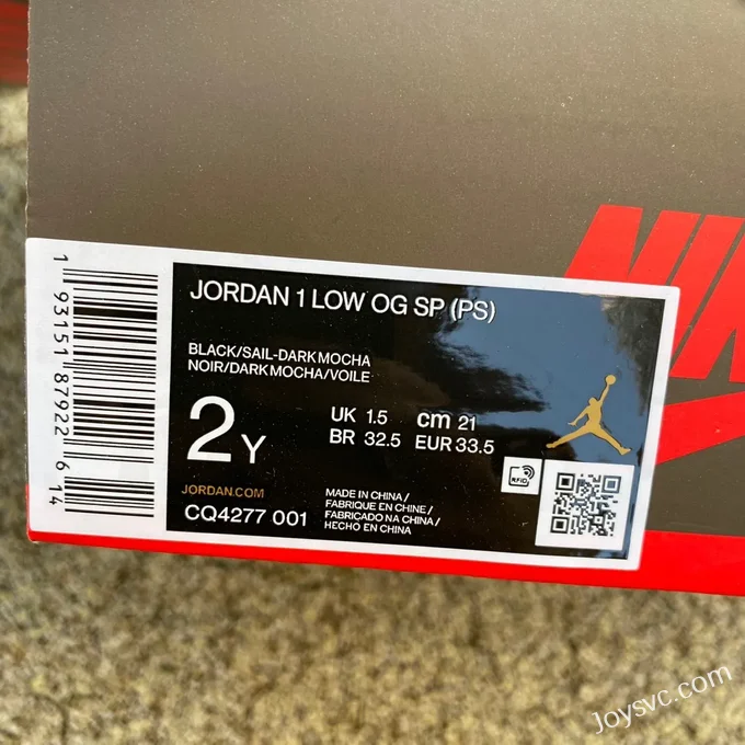 Travis Scott x Air Jordan 1 Low CQ4277-001 Brown Kids Version