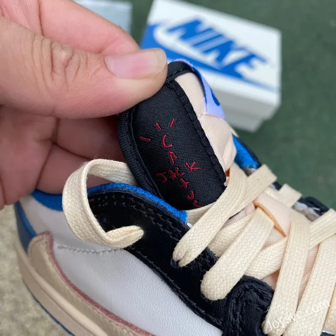 Travis Scott x Air Jordan 1 Low DM7866-140 Fragment Blue White Kids Version