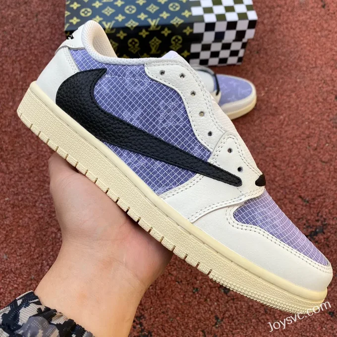 Travis Scott x Air Jordan 1 Low Golf DZ8866-192 White Purple 8.0 Reverse Swoosh