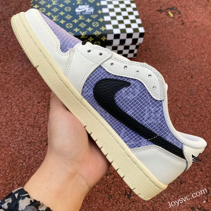 Travis Scott x Air Jordan 1 Low Golf DZ8866-192 White Purple 8.0 Reverse Swoosh