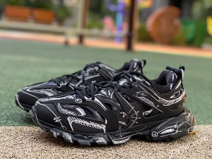 Balenciaga Triple S Black Graffiti Sneakers