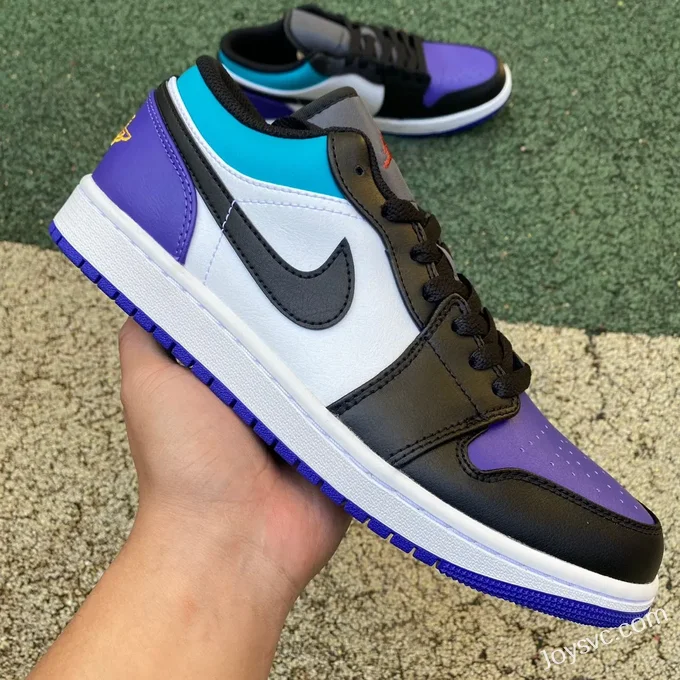 Air Jordan 1 Low 553558-154 White Black Purple Retro