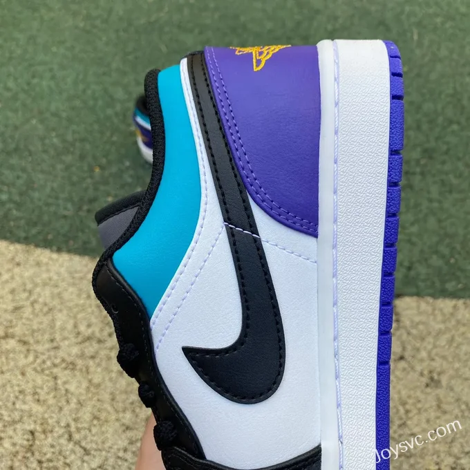 Air Jordan 1 Low 553558-154 White Black Purple Retro