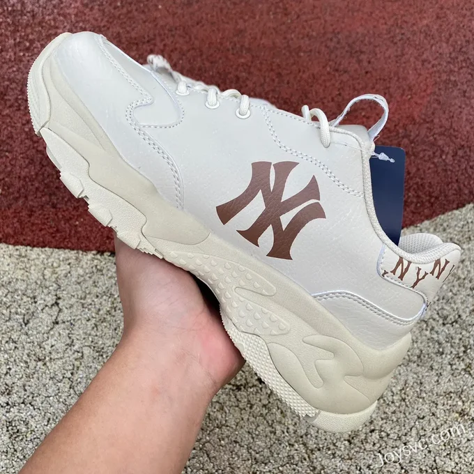 MLB White Brown Dad Shoes Big Ball Chunky