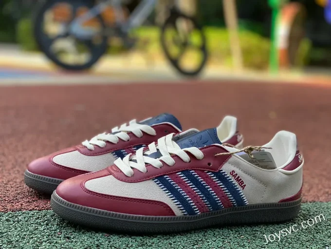 Adidas Samba Red Grey Blue Retro Sneakers