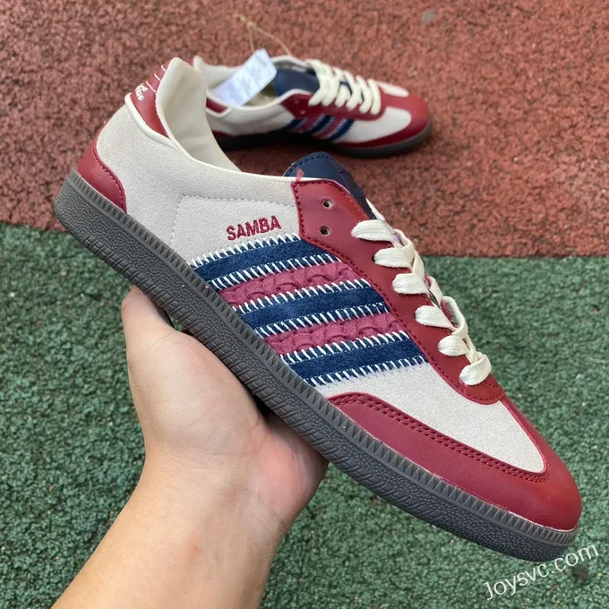 Adidas Samba Red Grey Blue Retro Sneakers