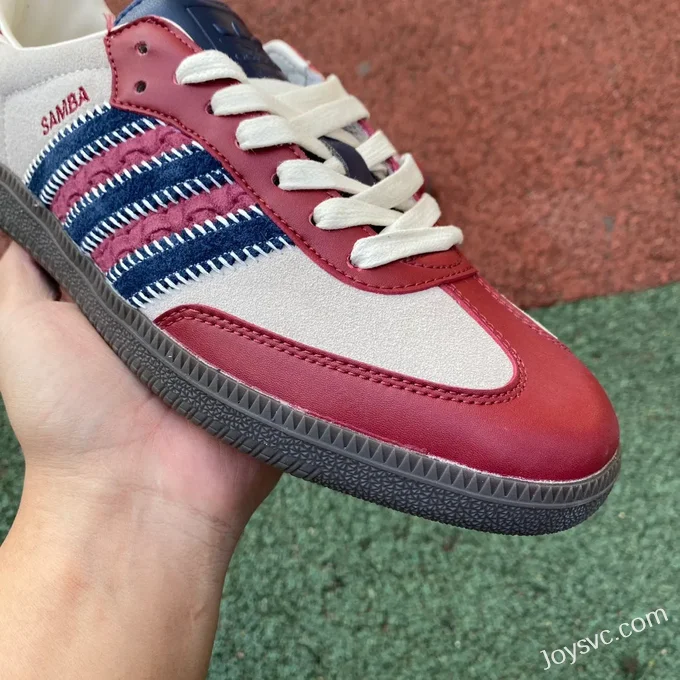 Adidas Samba Red Grey Blue Retro Sneakers