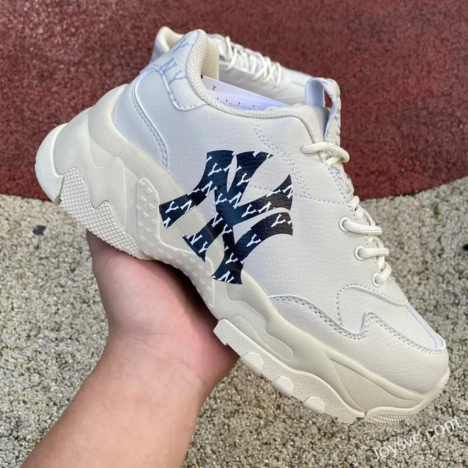 MLB Beige Black Dad Shoes Big Ball Chunky