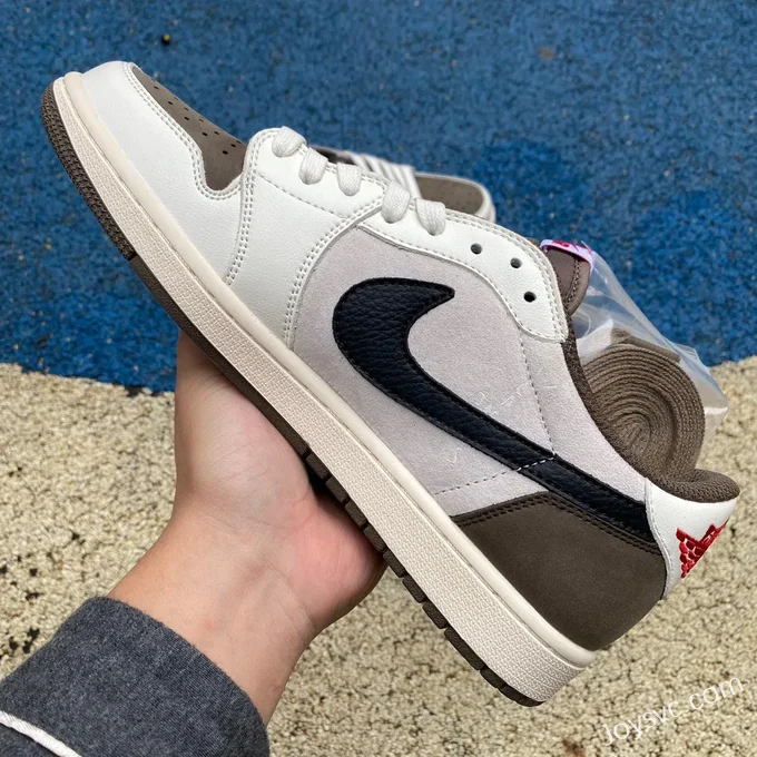 Travis Scott x Air Jordan 1 Low DM7866-715 White Brown Reverse Swoosh