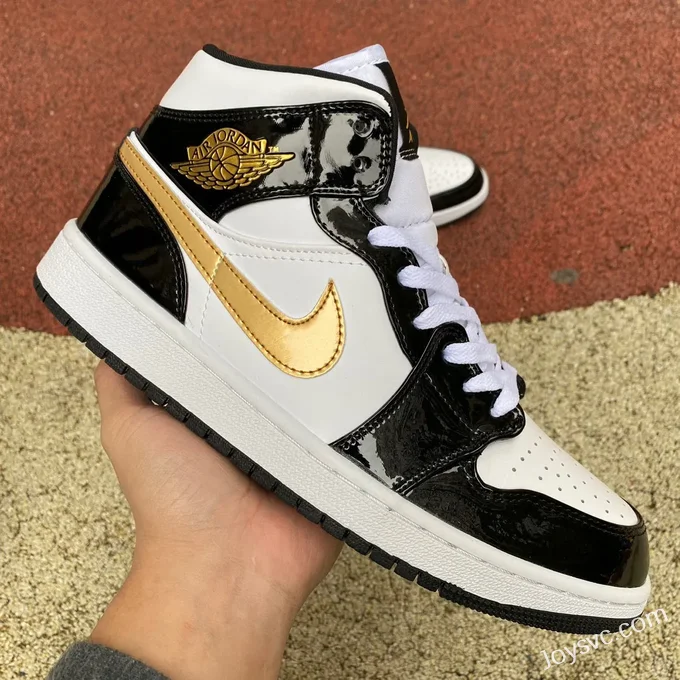 Air Jordan 1 Mid Black Gold 852542-007