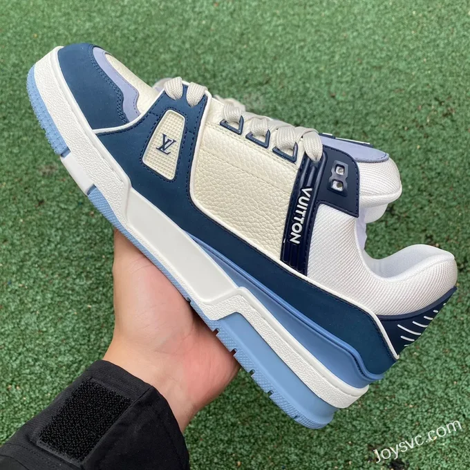 Louis Vuitton Trainer White Blue Matte Disruptive