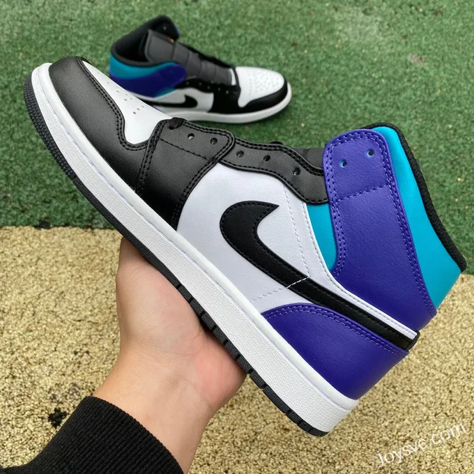 Air Jordan 1 Mid Black White Purple DQ8426-154