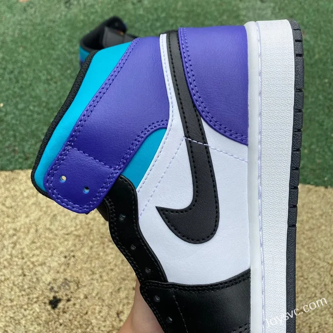 Air Jordan 1 Mid Black White Purple DQ8426-154