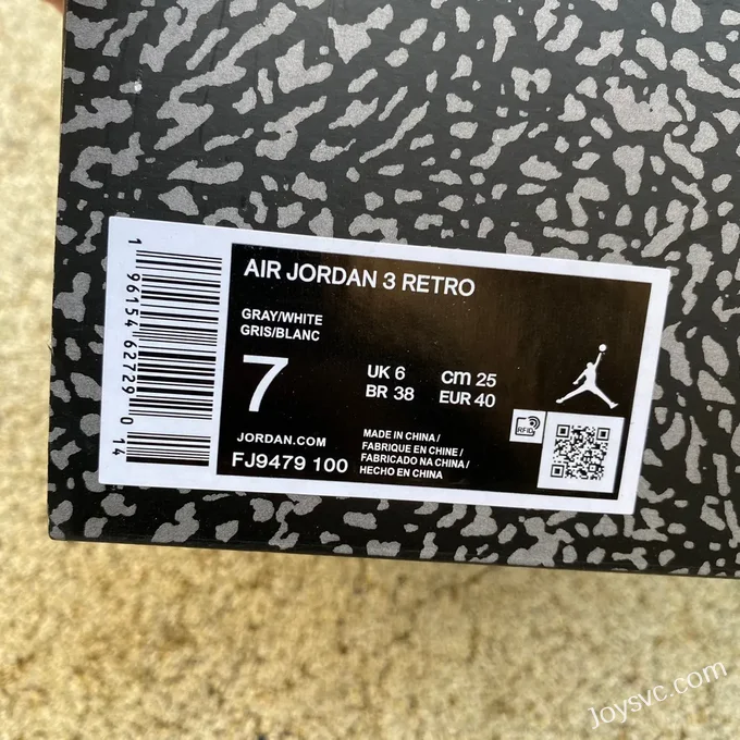 Air Jordan 3 FJ9479-100 White Grey Yellow