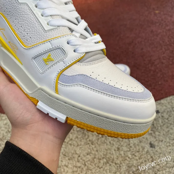 Louis Vuitton Trainer White Yellow Low