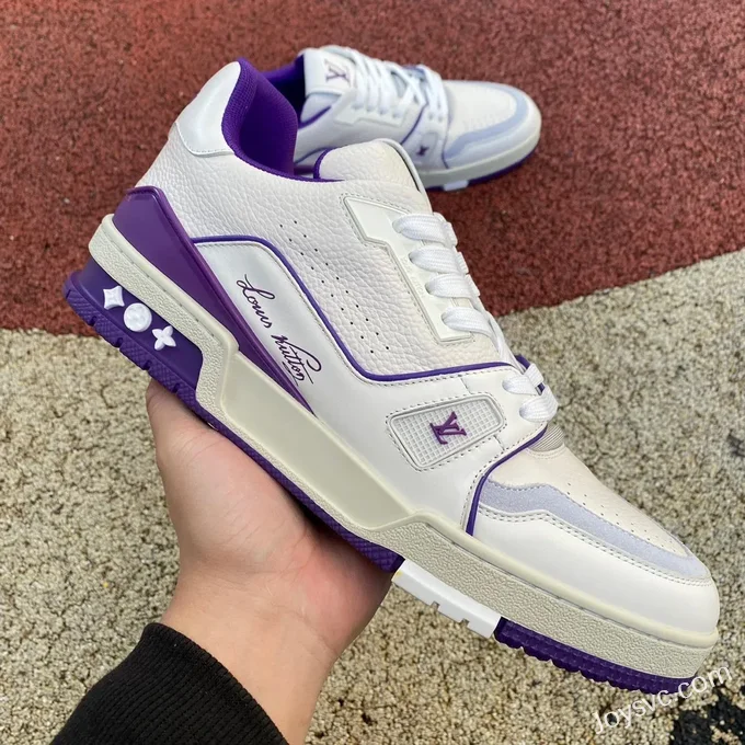 Louis Vuitton Trainer White Purple