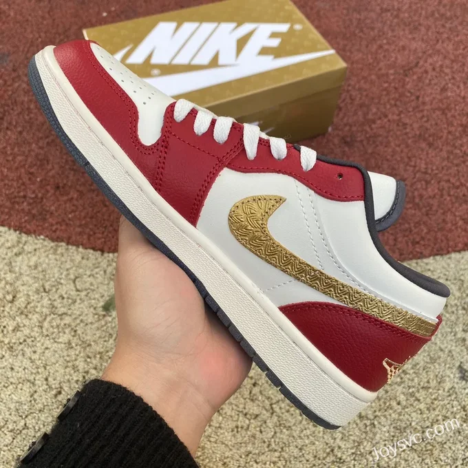 Air Jordan 1 Low FJ5735-100 White Red CNY Dragon Retro