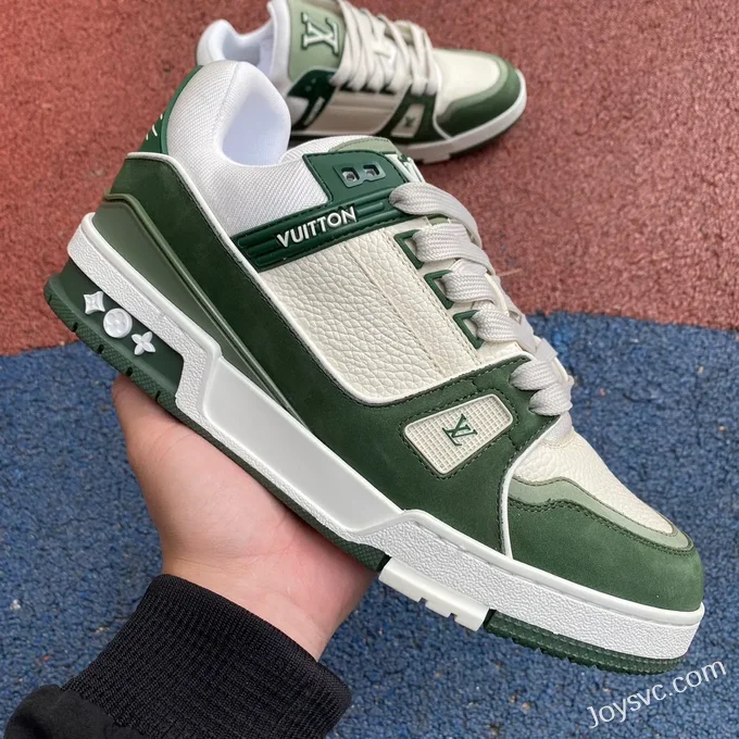 Louis Vuitton Trainer White Green Matte Disruptive