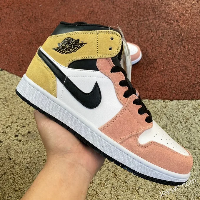 Air Jordan 1 Mid Pink Yellow DX4332-800