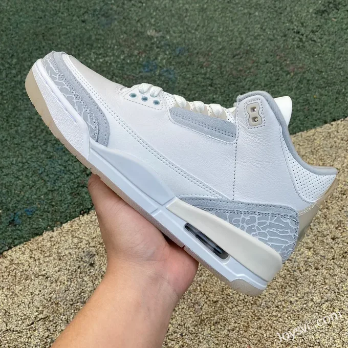 Air Jordan 3 FJ9479-100 White Grey Yellow