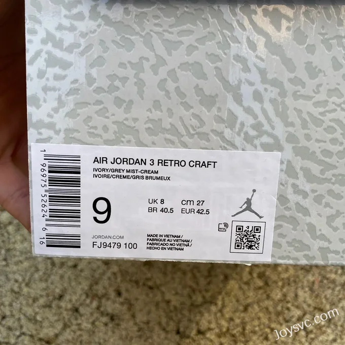 Air Jordan 3 FJ9479-100 White Grey Yellow