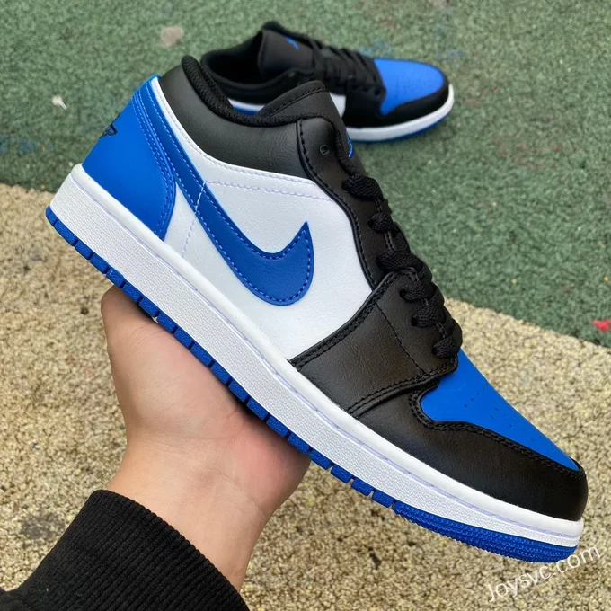 Air Jordan 1 Low 553558-140 Black Blue White Royal Retro