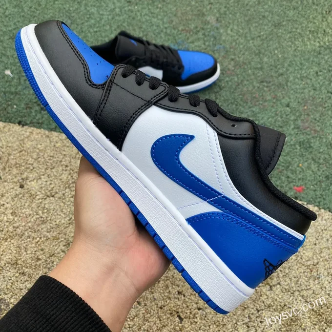 Air Jordan 1 Low 553558-140 Black Blue White Royal Retro