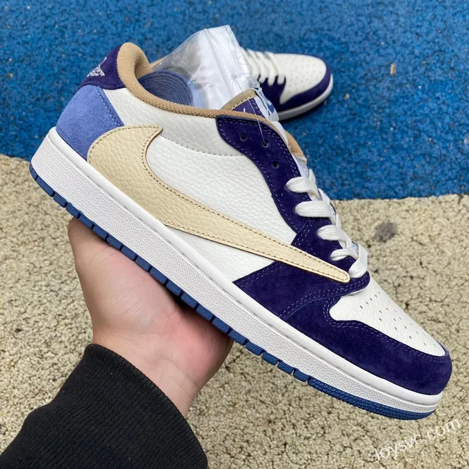 Travis Scott x Air Jordan 1 Low Golf DN7866-808 White Blue Purple Reverse Swoosh