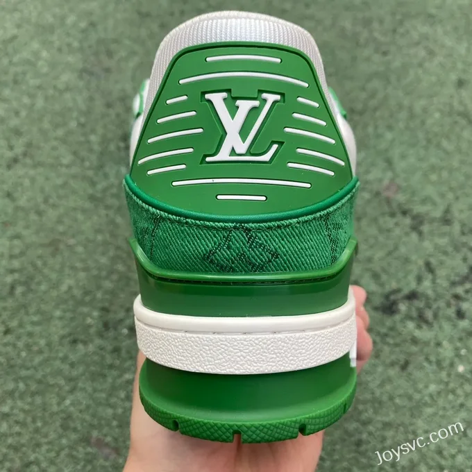 Louis Vuitton Trainer White Green Low