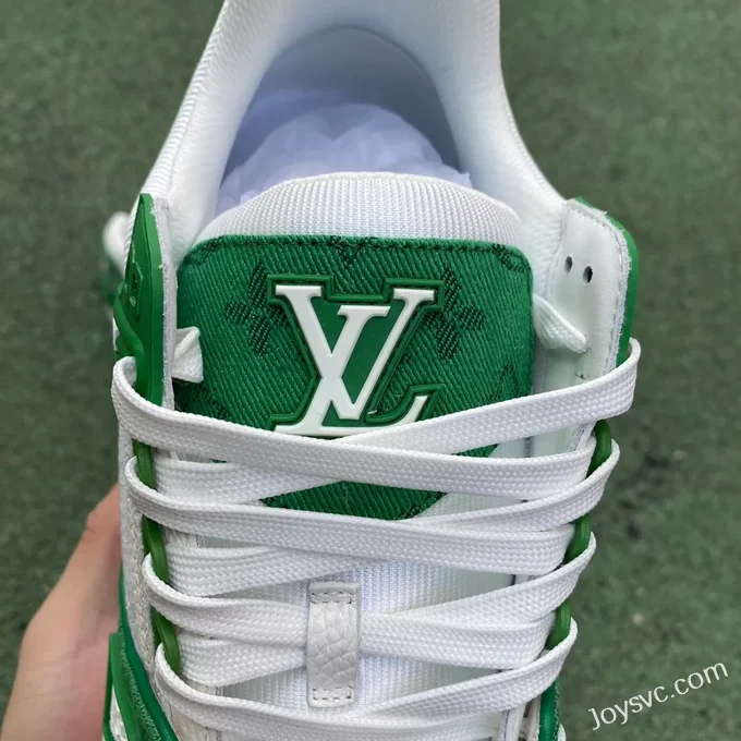 Louis Vuitton Trainer White Green Low