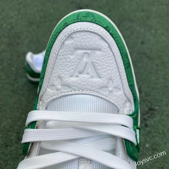 Louis Vuitton Trainer White Green Low