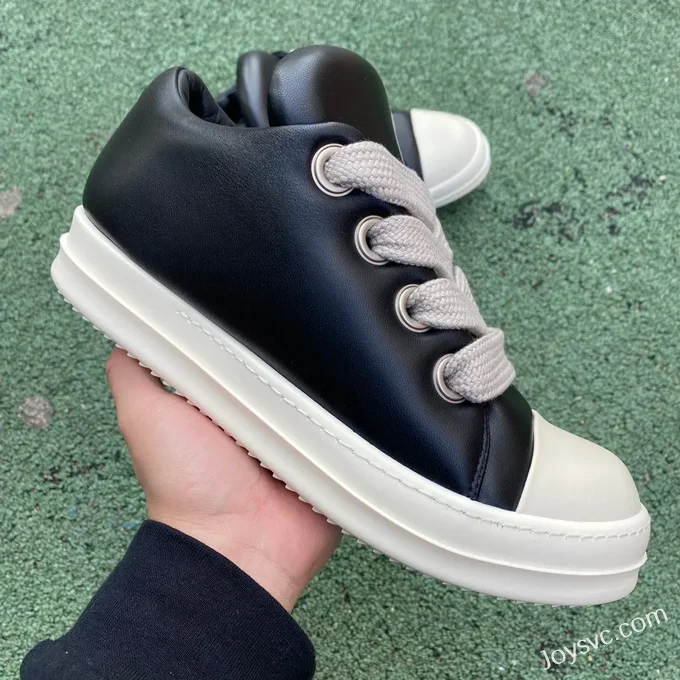 RICK OWENS Black Leather Low Top FW23 LUXOR Sneakers