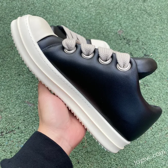 RICK OWENS Black Leather Low Top FW23 LUXOR Sneakers