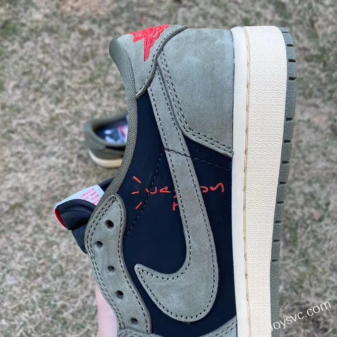 Travis Scott x Air Jordan 1 Low Golf DM7866-002 White Green Black 7.0 T1 Version