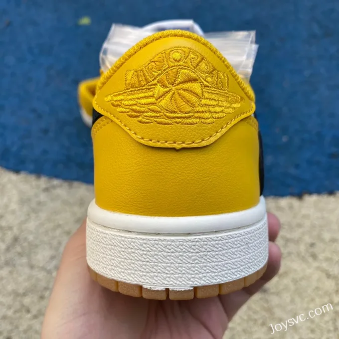 Travis Scott x Air Jordan 1 Low DZ4137-700 White Yellow Black Reverse Swoosh