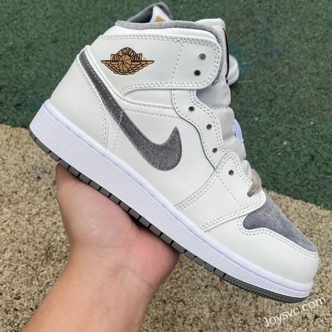 Air Jordan 1 Mid Velvet Beige Grey FB9899-100