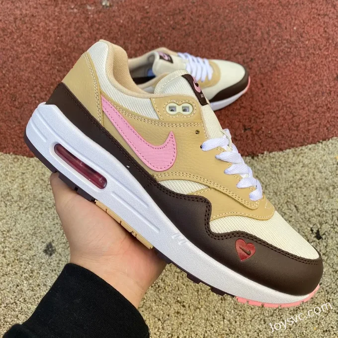 Nike Air Max 1 '87 Beige Brown Pink Running Shoes FZ4346-200