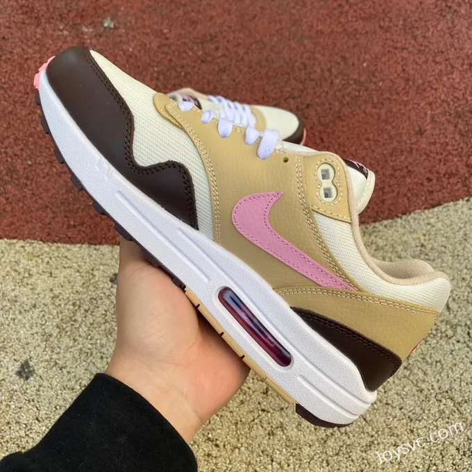 Nike Air Max 1 '87 Beige Brown Pink Running Shoes FZ4346-200