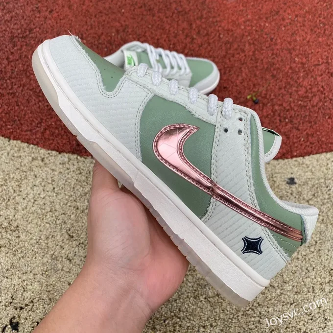 Nike Dunk Low Be 1 of One White Green Rose Gold FQ0269-001