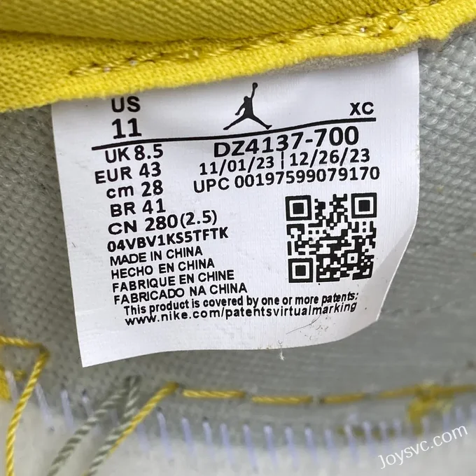 Travis Scott x Air Jordan 1 Low DZ4137-700 White Yellow Blue Canary Reverse Swoosh