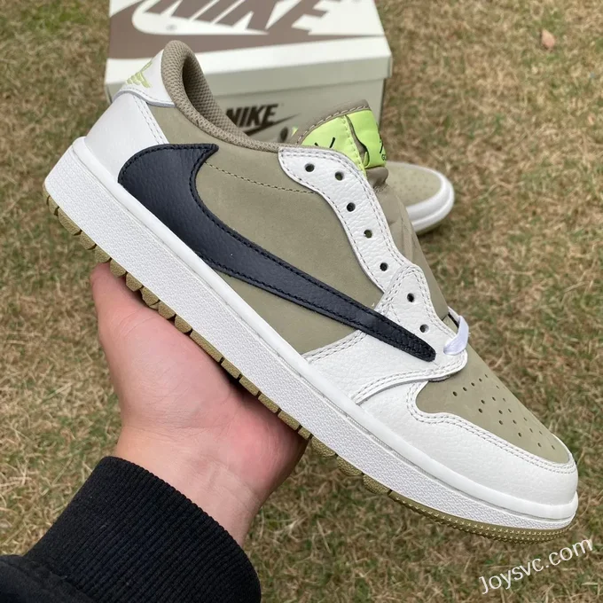 Travis Scott x Air Jordan 1 Low Golf FZ3124-200 Avocado 6.0 T1 Version