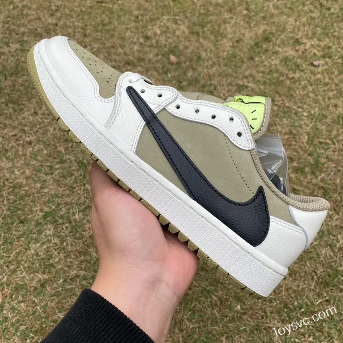 Travis Scott x Air Jordan 1 Low Golf FZ3124-200 Avocado 6.0 T1 Version