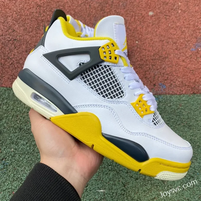 Air Jordan 4 Retro Vivid Sulfur AQ9129-101 White Yellow Black