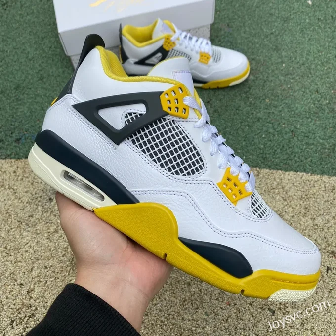 Air Jordan 4 Retro Vivid Sulfur AQ9129-101 White Yellow Black