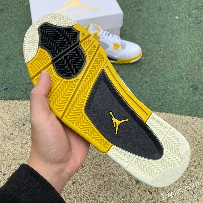 Air Jordan 4 Retro Vivid Sulfur AQ9129-101 White Yellow Black