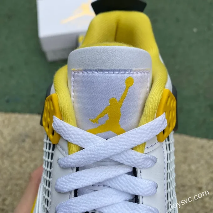 Air Jordan 4 Retro Vivid Sulfur AQ9129-101 White Yellow Black