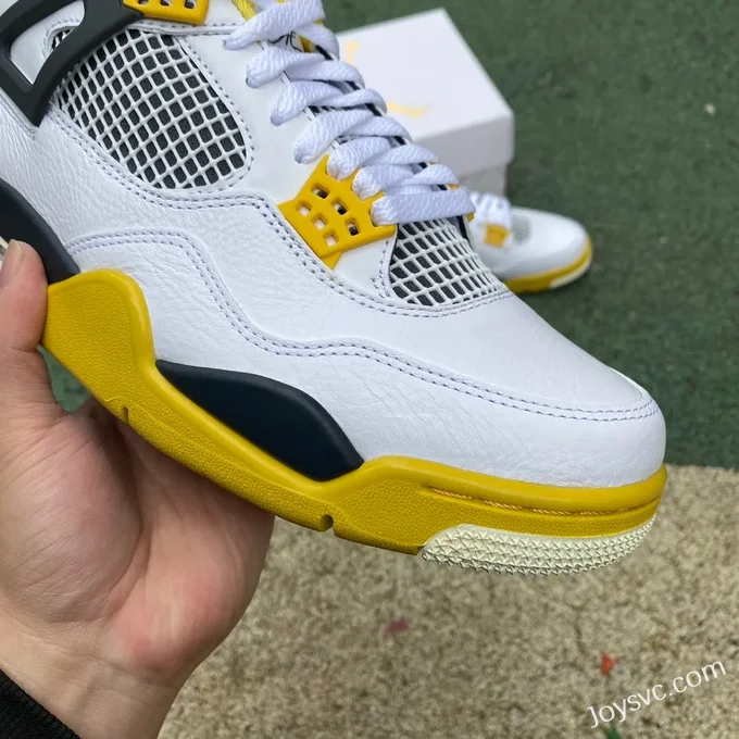 Air Jordan 4 Retro Vivid Sulfur AQ9129-101 White Yellow Black